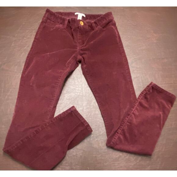 Banana Republic Skinny Corduroy Pants Women’s 27 Burgundy Stretch Fall Winter - Picture 1 of 8